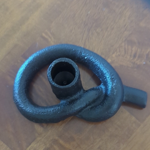Brutalist Modern Black Candle Holder Iron - Picture 3 of 5